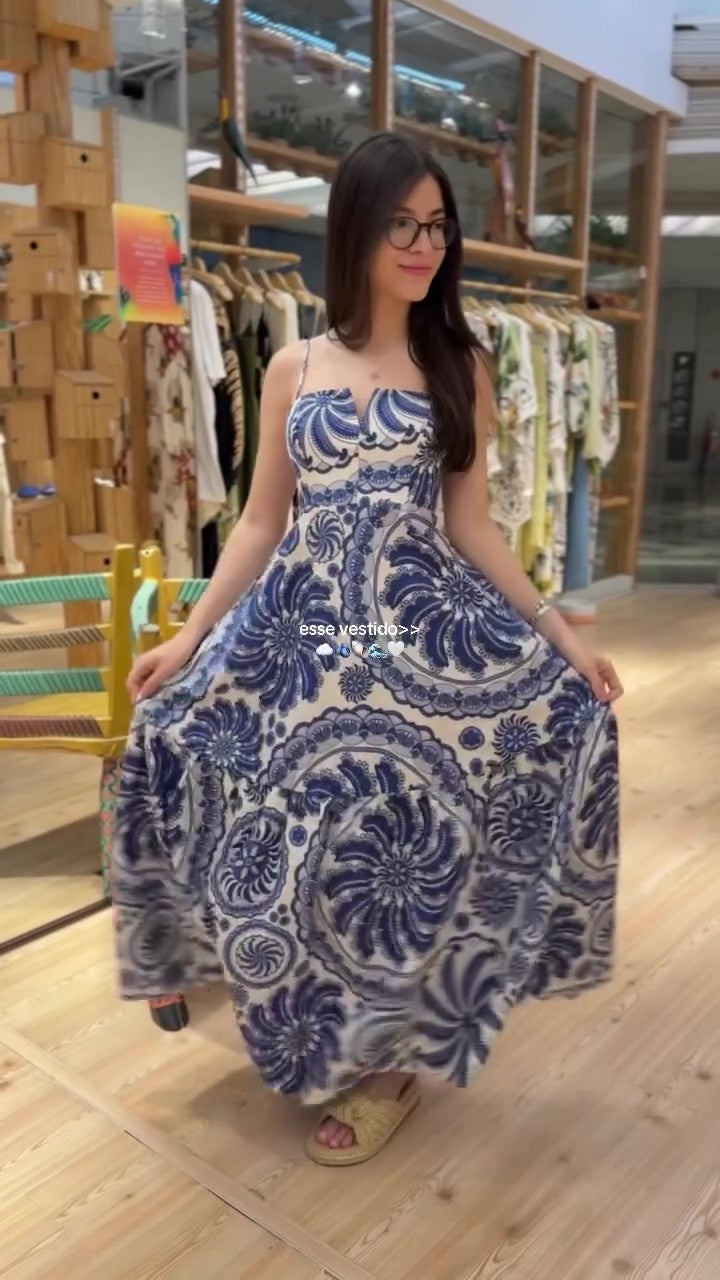 1046 | Vestido Azul Atlântico