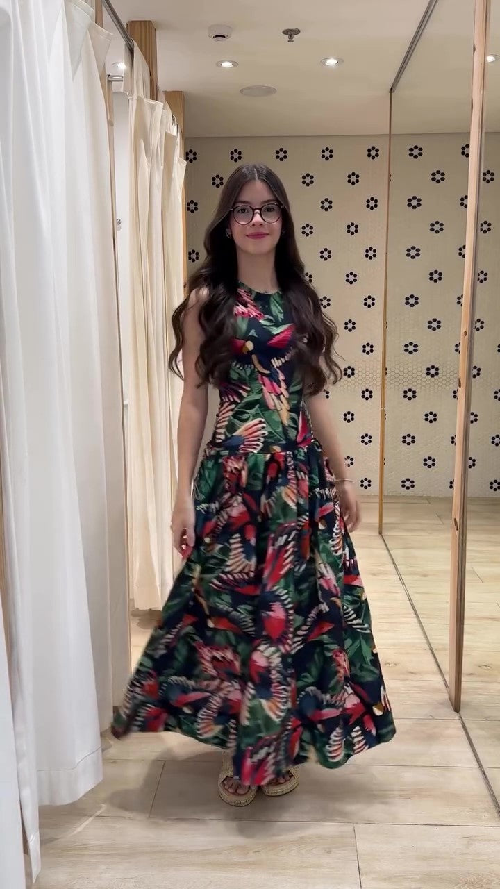 1048 | Vestido Jardim Tropical